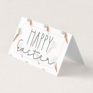 Happy Easter Watercolor Carrots Goodie Bag Topper Business Card