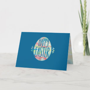 Happy Easter Watercolor Egg Holiday Card