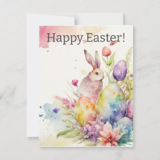 Happy Easter Watercolor Greeting Card