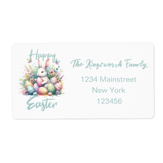 Happy Easter watercolor Spring Flower Bouquet  (Front)