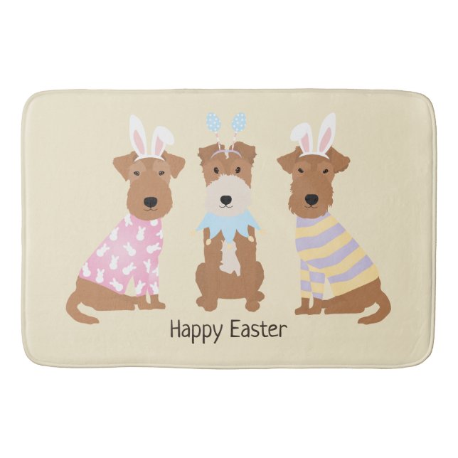 Happy Easter Welsh Terrier Dogs Bath Mat (Front)