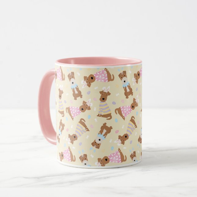 Happy Easter Welsh Terrier Dogs Mug (Front Left)