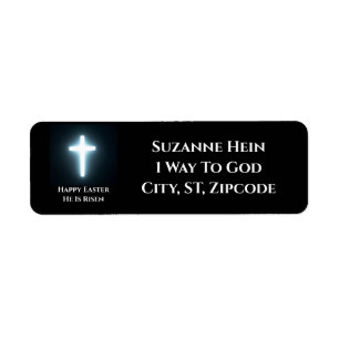Happy Easter White Cross Return Address