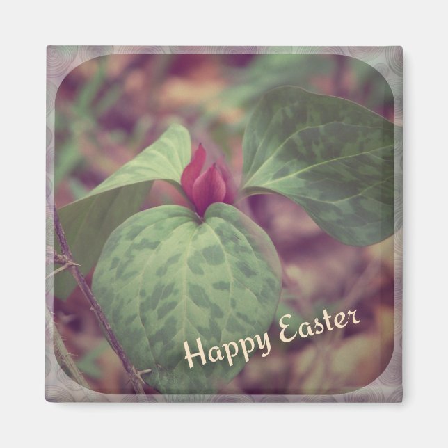 Happy Easter Wildflower Magnet (Front)