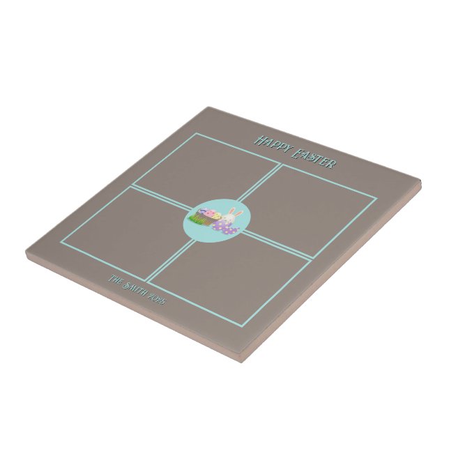 Happy Easter Wishes Ceramic Tile (Side)