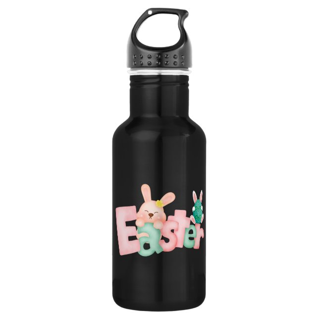 Happy Easter Wishes - Funny Bunny Kisses     532 Ml Water Bottle (Front)