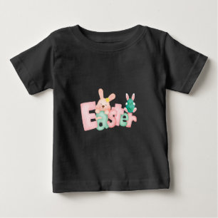 Happy Easter Wishes - Funny Bunny Kisses  Baby T-Shirt