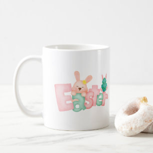 Happy Easter Wishes - Funny Bunny Kisses   Coffee Mug