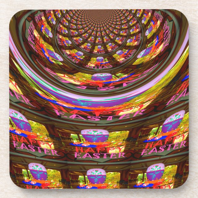 Happy Easter wishes Greetings Seamless graphics ar Coaster (Front)