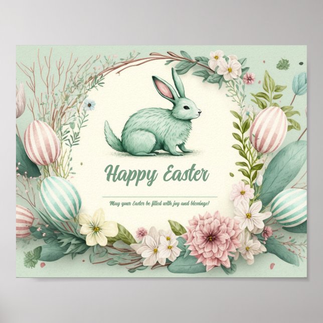 Happy Easter wishes illustration Poster (Front)