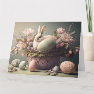 Happy Easter wishes pastel illustration Card
