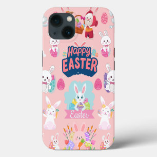 Happy Easter Wishes - Pattern Funny Bunny Easter   iPhone 13 Case