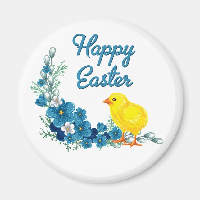 Happy Easter With a Baby Chick Magnet (Front)