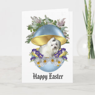 Happy Easter with a dog Holiday Card