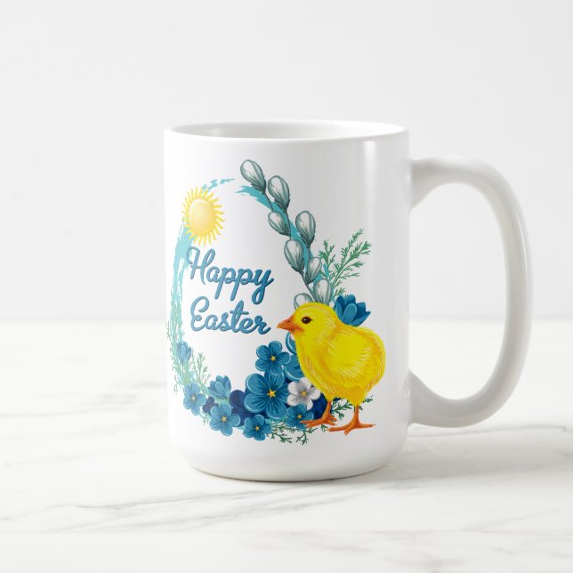 Happy Easter With Baby Chick Coffee Mug (Right)