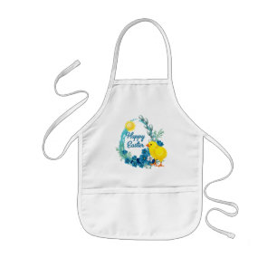 Happy Easter With Baby Chick Kids Apron