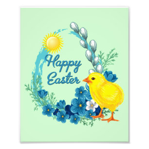 Happy Easter With Baby Chick Photo Print
