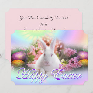 Happy Easter with Bunny Invitation