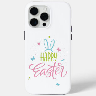 Happy Easter with butterflies iPhone 15 Pro Max Case
