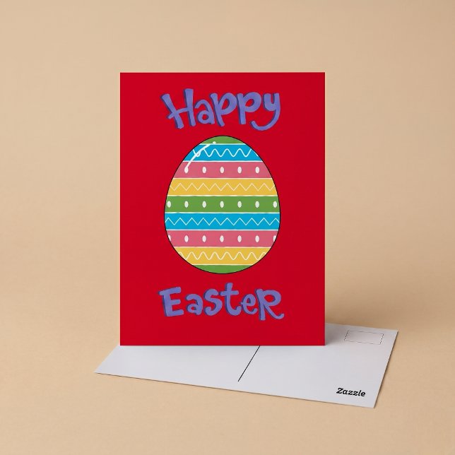 Happy Easter With Egg Postcard (Creator Uploaded)