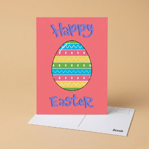 Happy Easter With Egg Postcard
