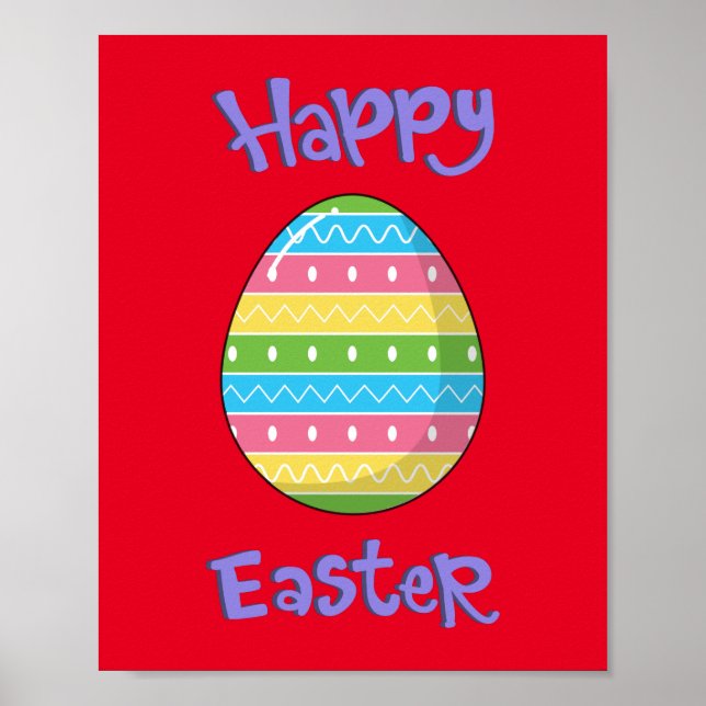 Happy Easter With Egg Poster (Front)