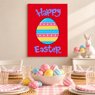 Happy Easter With Egg Poster