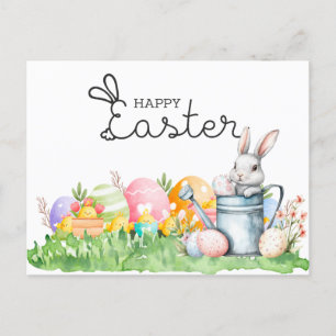 Happy Easter with Eggs Postcard