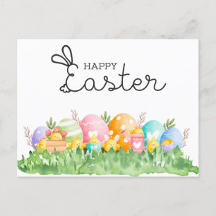 Happy Easter with Eggs  Postcard