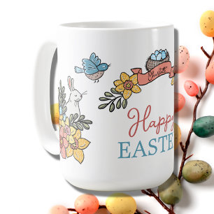 Happy Easter with Personalised Name Coffee Mug