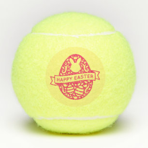 Happy Easter with rabbit bunny egg hoppy Tennis Balls