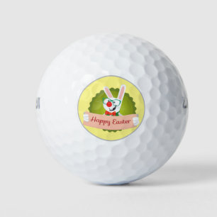 Happy Easter with rabbit bunny Golf Balls