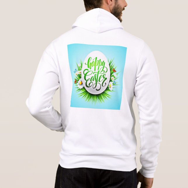 Happy Easter with Spring Flowers-23180 Hoodie (Back)