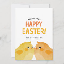 Happy Easter with two little chickens