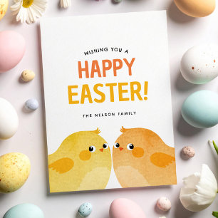 Happy Easter with two little chickens Invitation