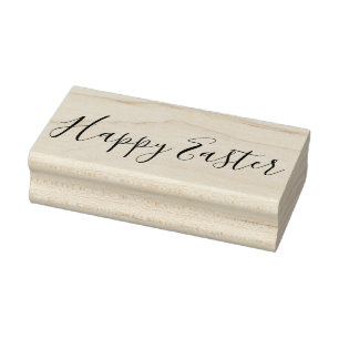 Happy Easter - Wooden Rubber Stamp