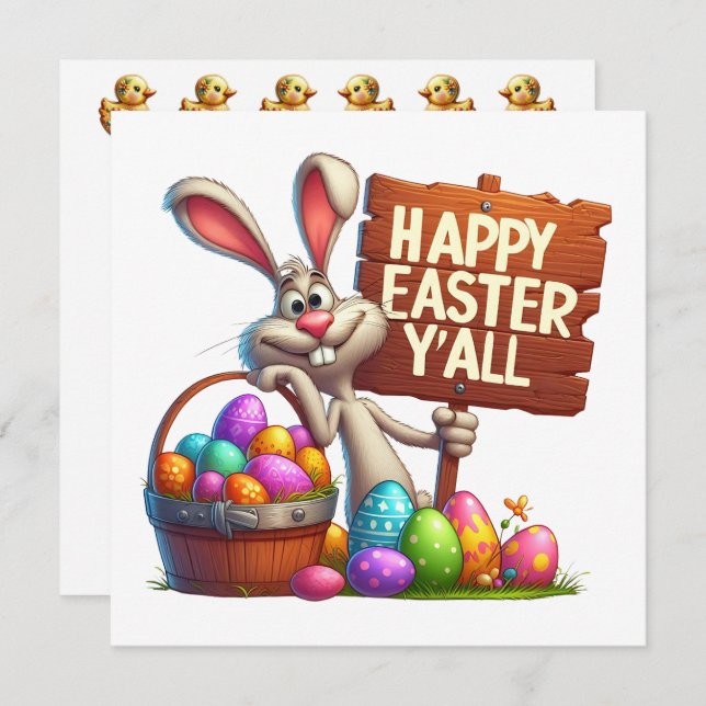 Happy Easter Y'All Invitation (Front/Back)