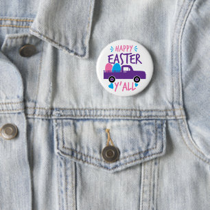Happy Easter Y'all Modern Egg Truck Classic 6 Cm Round Badge