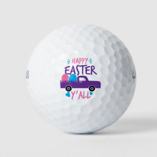 Happy Easter Y'all Modern Egg Truck Classic Round Golf Balls