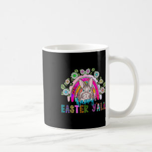 Happy Easter Y'all Three Cute Bunny Eggs Hunting R Coffee Mug