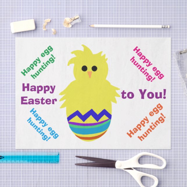 Happy Easter Yellow Chick Tissue Paper (Craft)