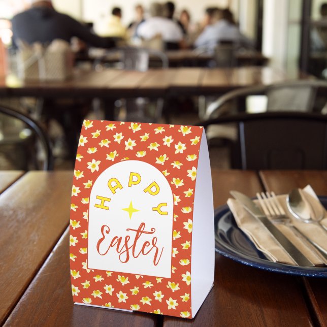 Happy Easter. Yellow Daffodils Spring Modern. (Insitu(Restaurant))