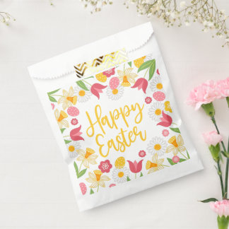 Happy Easter | Yellow Red Floral  Favour Bags