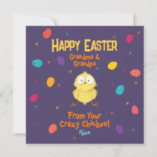 "Happy Easter"   Your Crazy Chicken"   Cute Easter Holiday Card