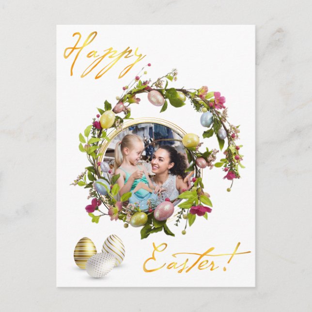 Happy Easter. Your photo. Personalise.  Postcard (Front)