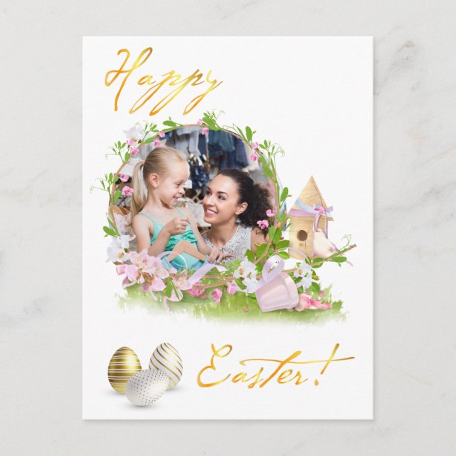 Happy Easter. Your photo. Personalise.  Postcard (Front)