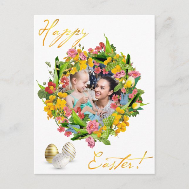 Happy Easter. Your photo. Personalise.  Postcard (Front)