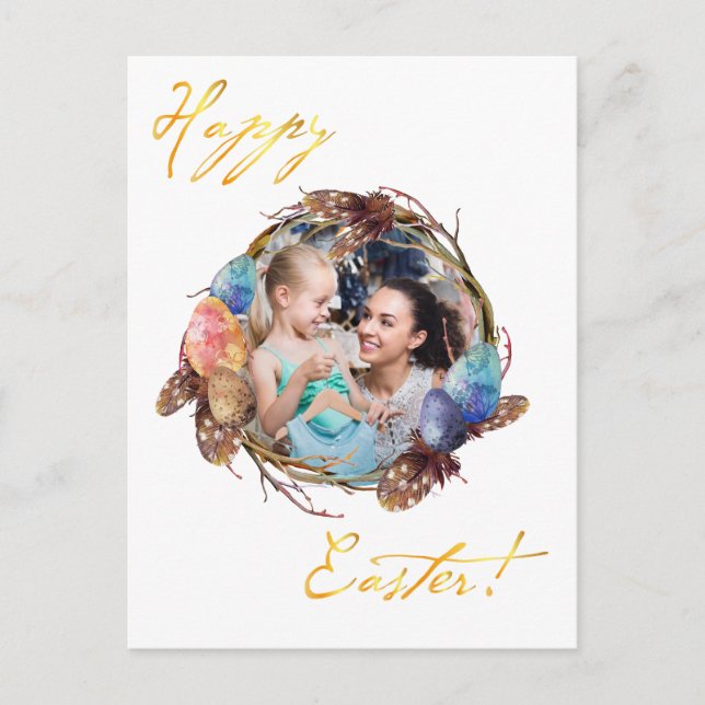 Happy Easter. Your photo. Personalise.  Postcard (Front)