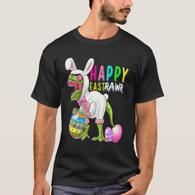 Happy Eastrawr Bunny T Rex Dinosaur Easter 2022 Co T-Shirt (Front)