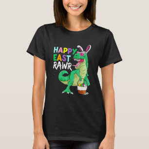 Happy Eastrawr Dinosaur Bunny  Kids Boys T Rex Eas T-Shirt